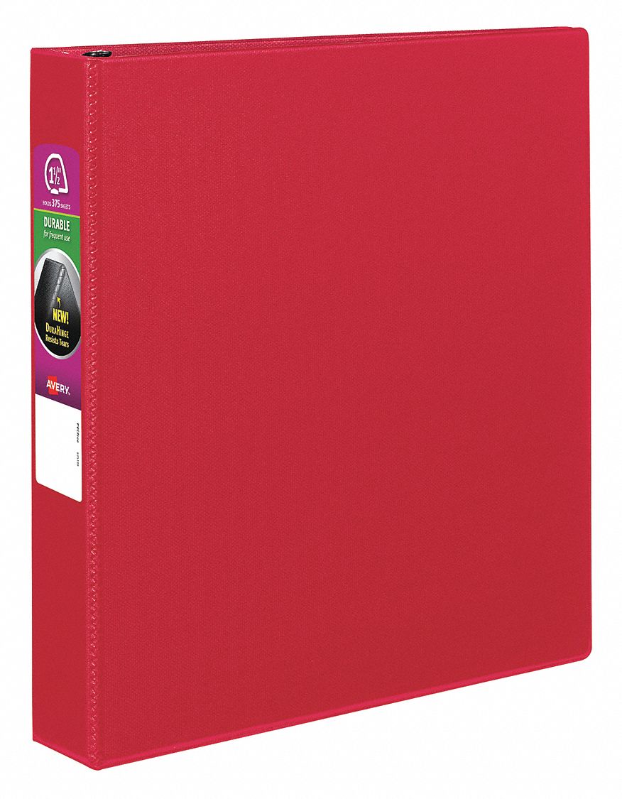 1 1/2 in Ring Size Binders, Slant, 3Ring Binder 35X568AVE27202 Grainger