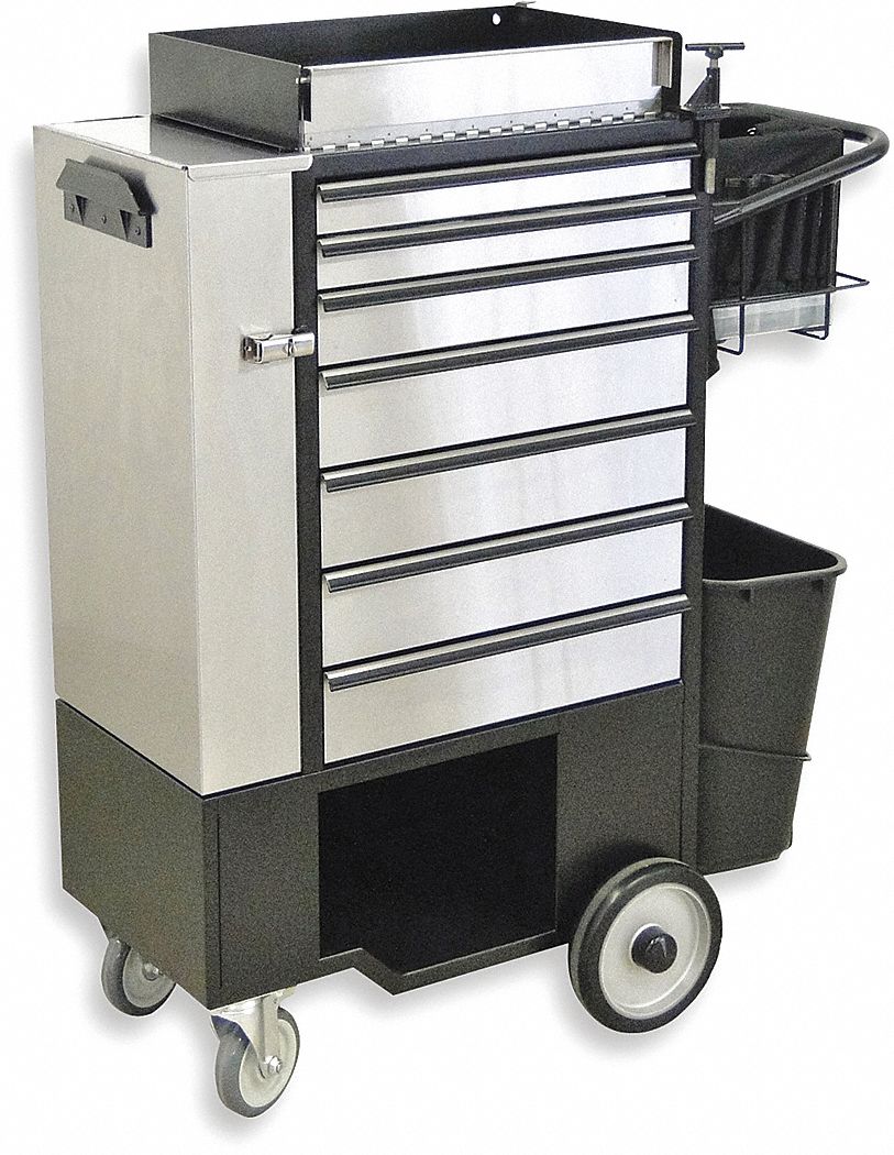 FLEXCART Powder Coated Black, Light Duty, Tool Utility Cart, 37 1/2 in