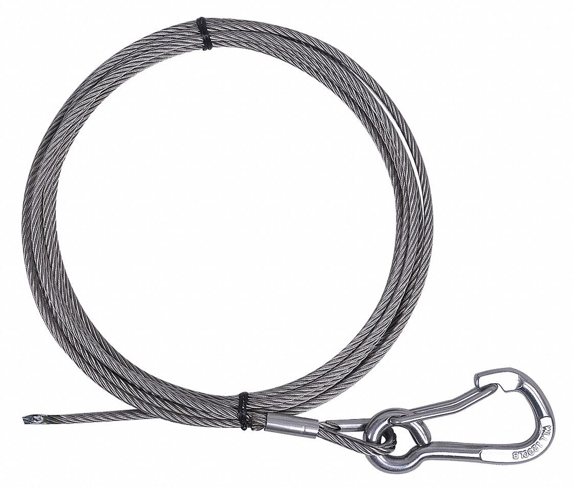 DAYTON 60 ft Galvanized Steel Aircraft Cable with 2,333 lb Working Load Limit 35Z85635Z856