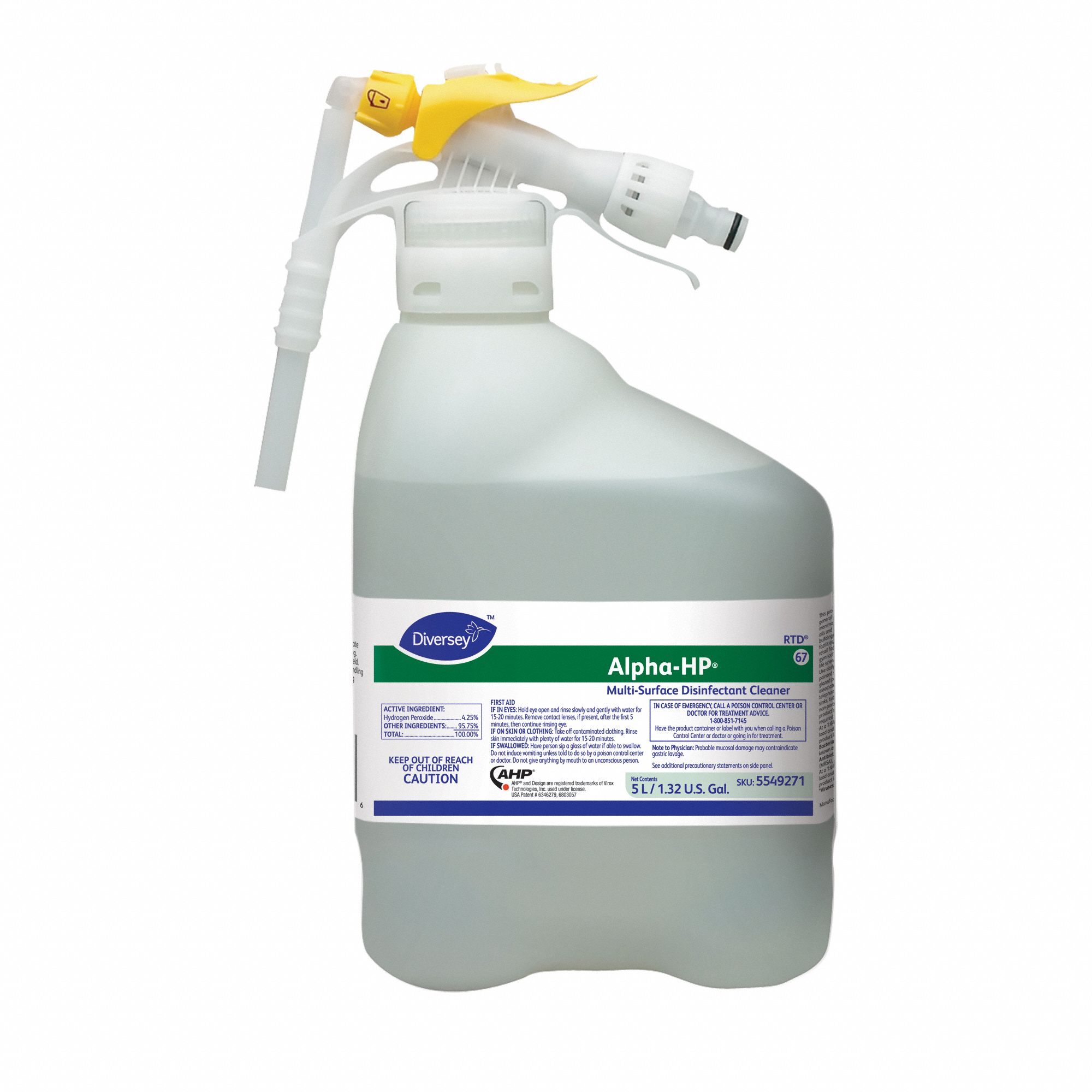 DIVERSEY, AlphaHP, 67, MultiSurface Disinfectant Cleaner 35Z913