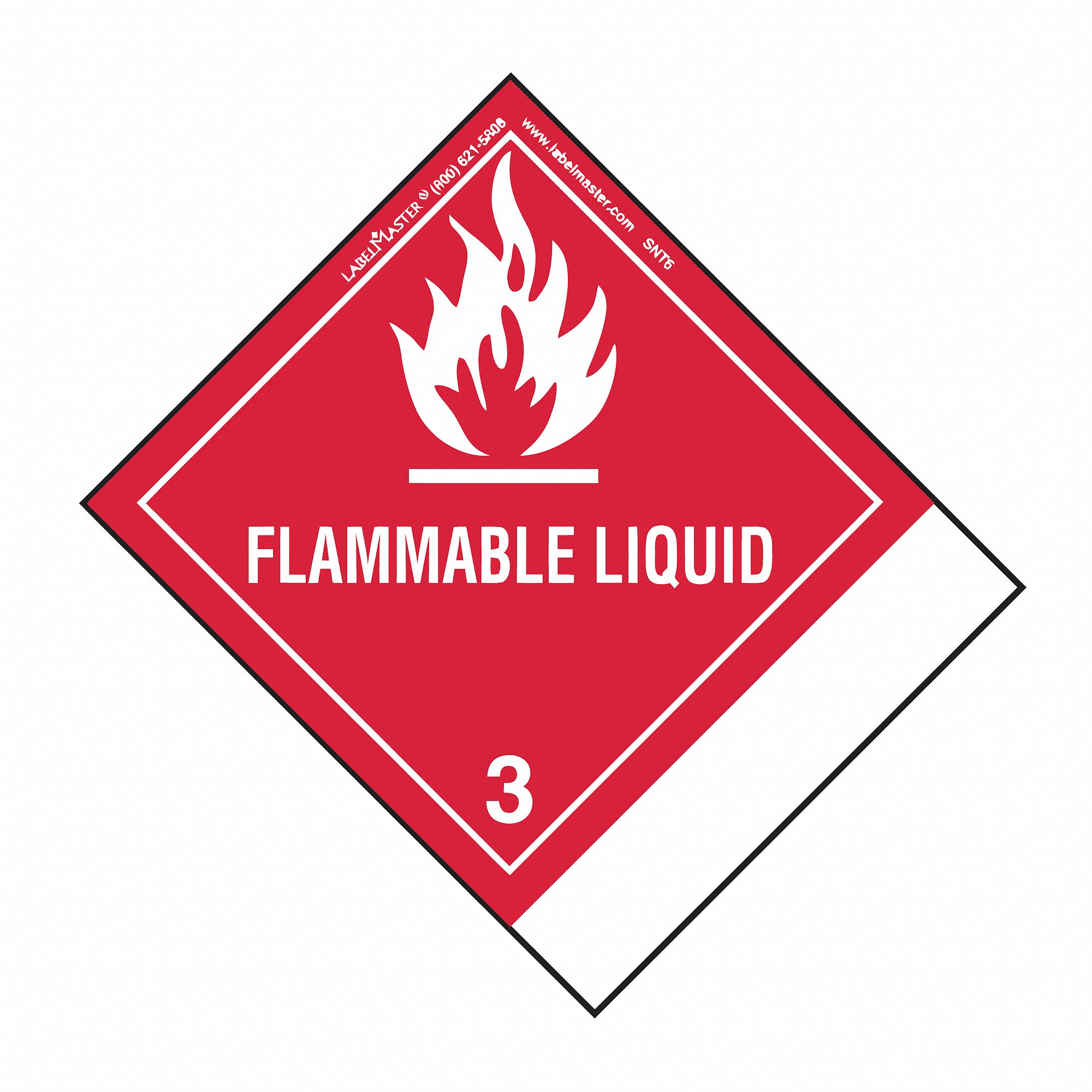 Flammable Liquid, 3 15/16 in Label Wd, DOT Container Label 35ZJ42