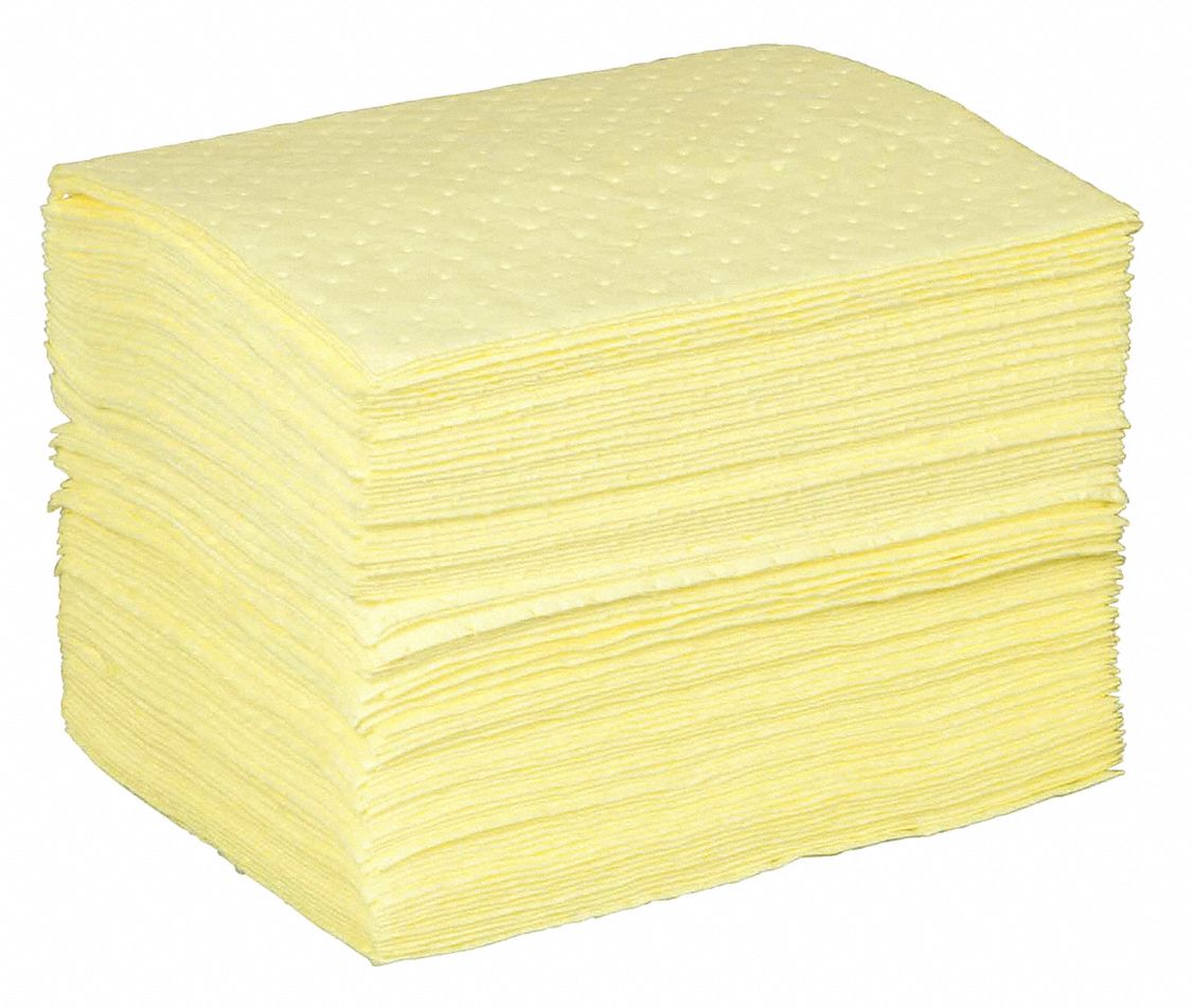 CONDOR Absorbent Pad 28 oz Volume Absorbed Per Pad, 22 gal (100 Pads
