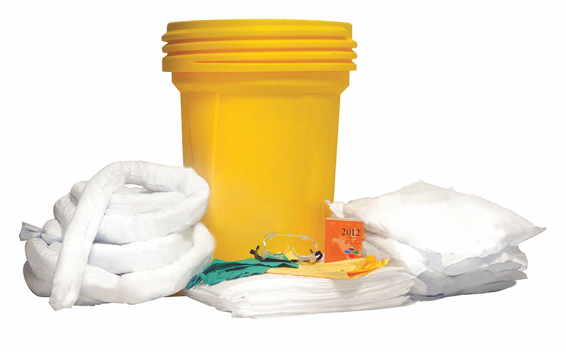 CONDOR, 29 gal Volume Absorbed Per Kit, Goggles/Pr of Nitrile Gloves
