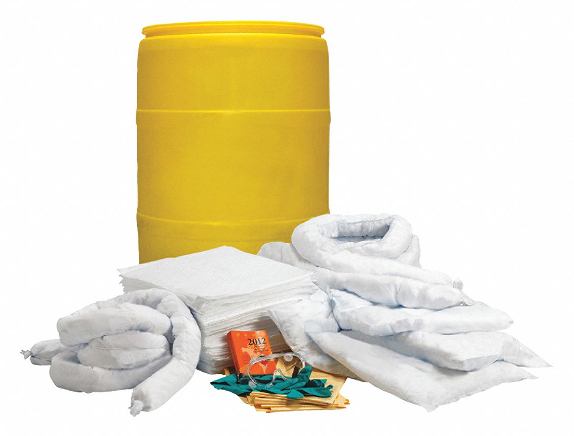 CONDOR, 32 gal Volume Absorbed Per Kit, Goggles/Pr of Nitrile Gloves