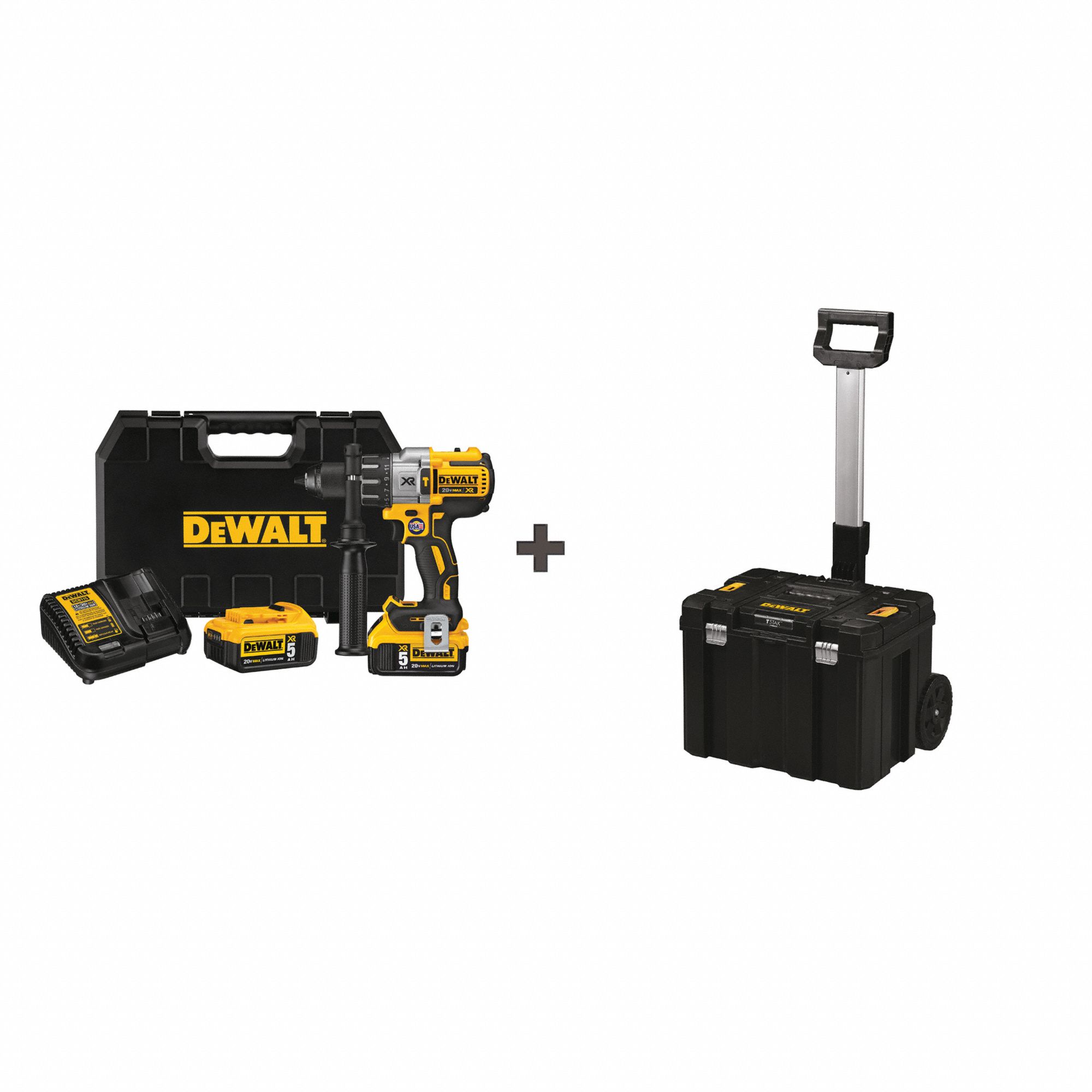 DEWALT, 20V, Premium, Cordless Hammer Drill Kit 361CF2DCD996P2