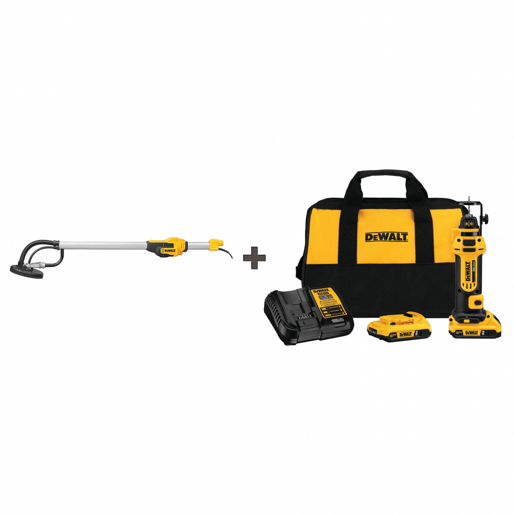 DEWALT Drywall Sander, Corded, HookandLoop, 9 in Pad Size, 4.7 A Amps