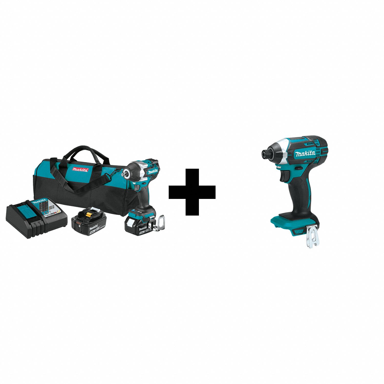 MAKITA, 18 V Volt, 2 Tools, Cordless Combination Kit 361YD9XWT17T