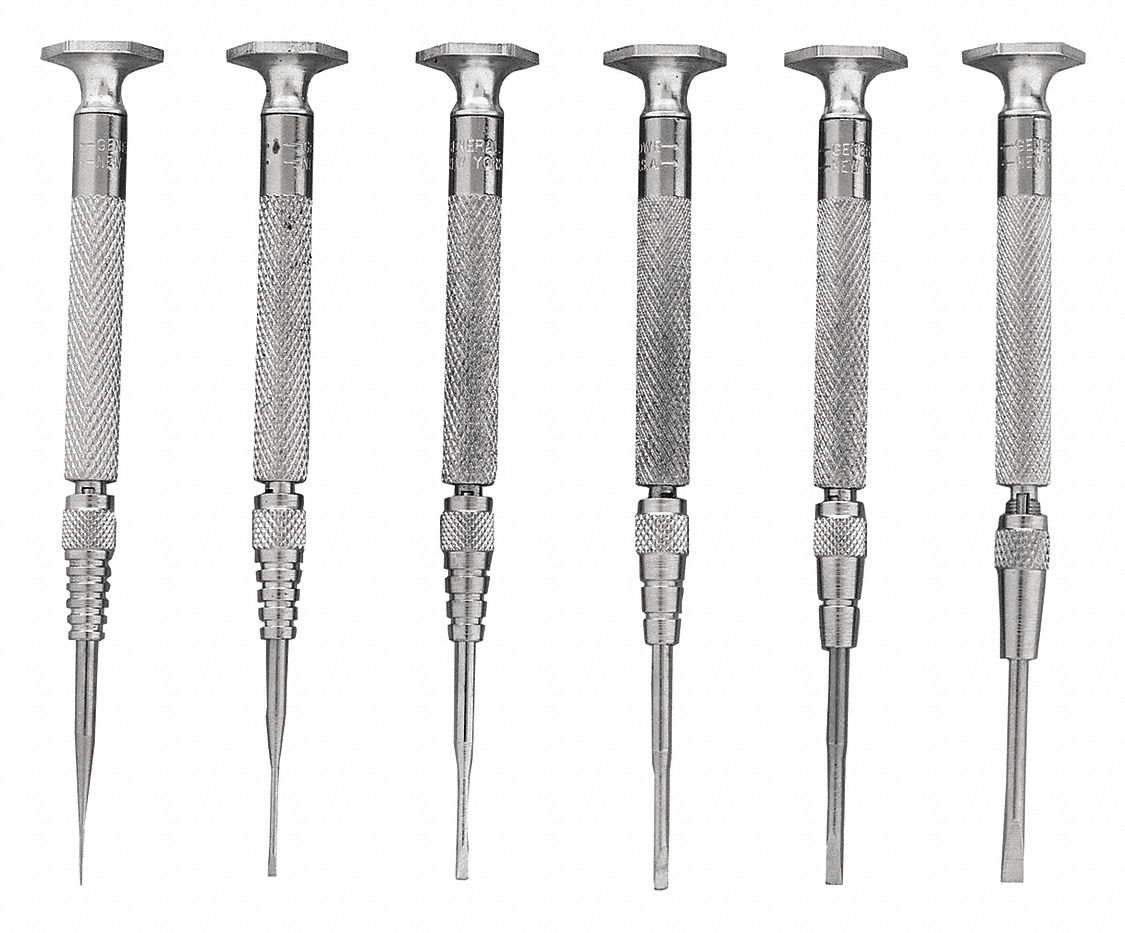 GENERAL, Jewelers Screwdrivers Set 367R59SPC600 Grainger