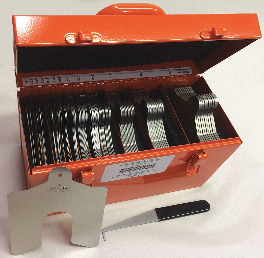 GRAINGER APPROVED Stainless Steel Slotted Shim with Tab Assortment, 130