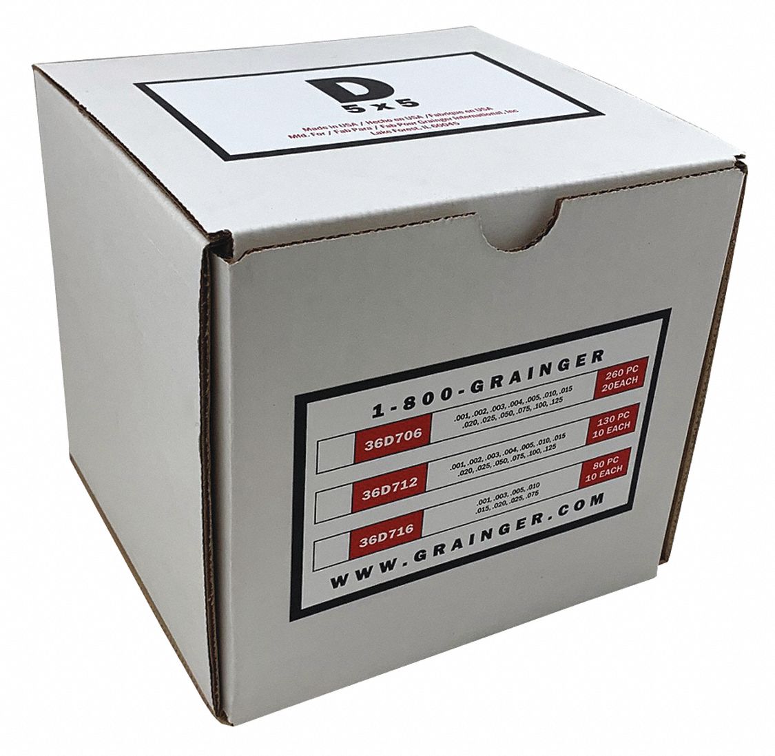 Stainless Steel, 80 Pieces, Slotted Shim Kit 36D71636D716 Grainger