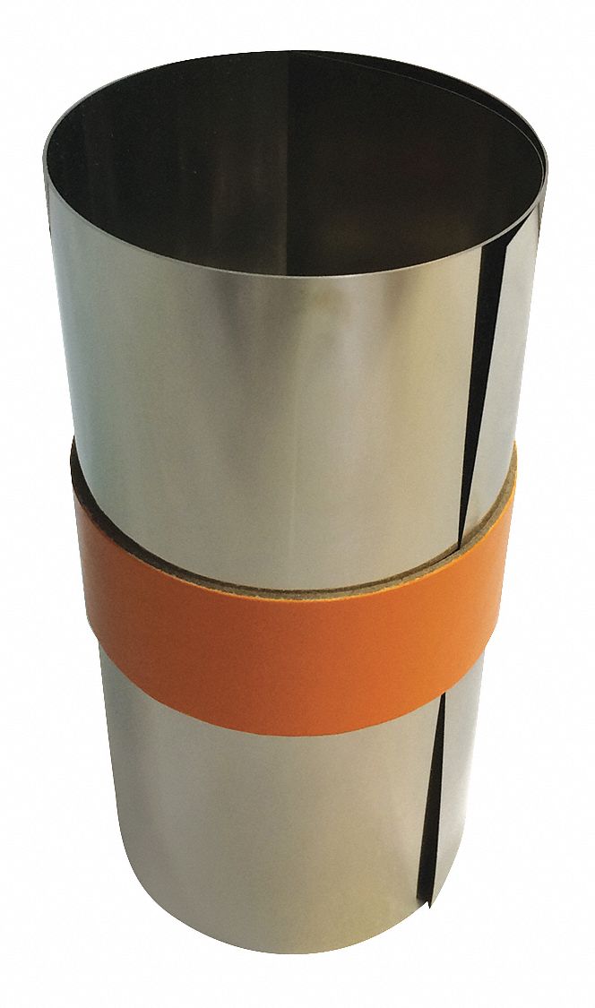 GRAINGER APPROVED Stainless Steel Shim Stock Roll, 316 Grade, 0.002 in
