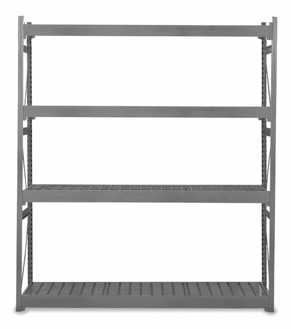EQUIPTO Bulk Rack With Decking Starter, LightDuty, 72 in x 24 in x 96