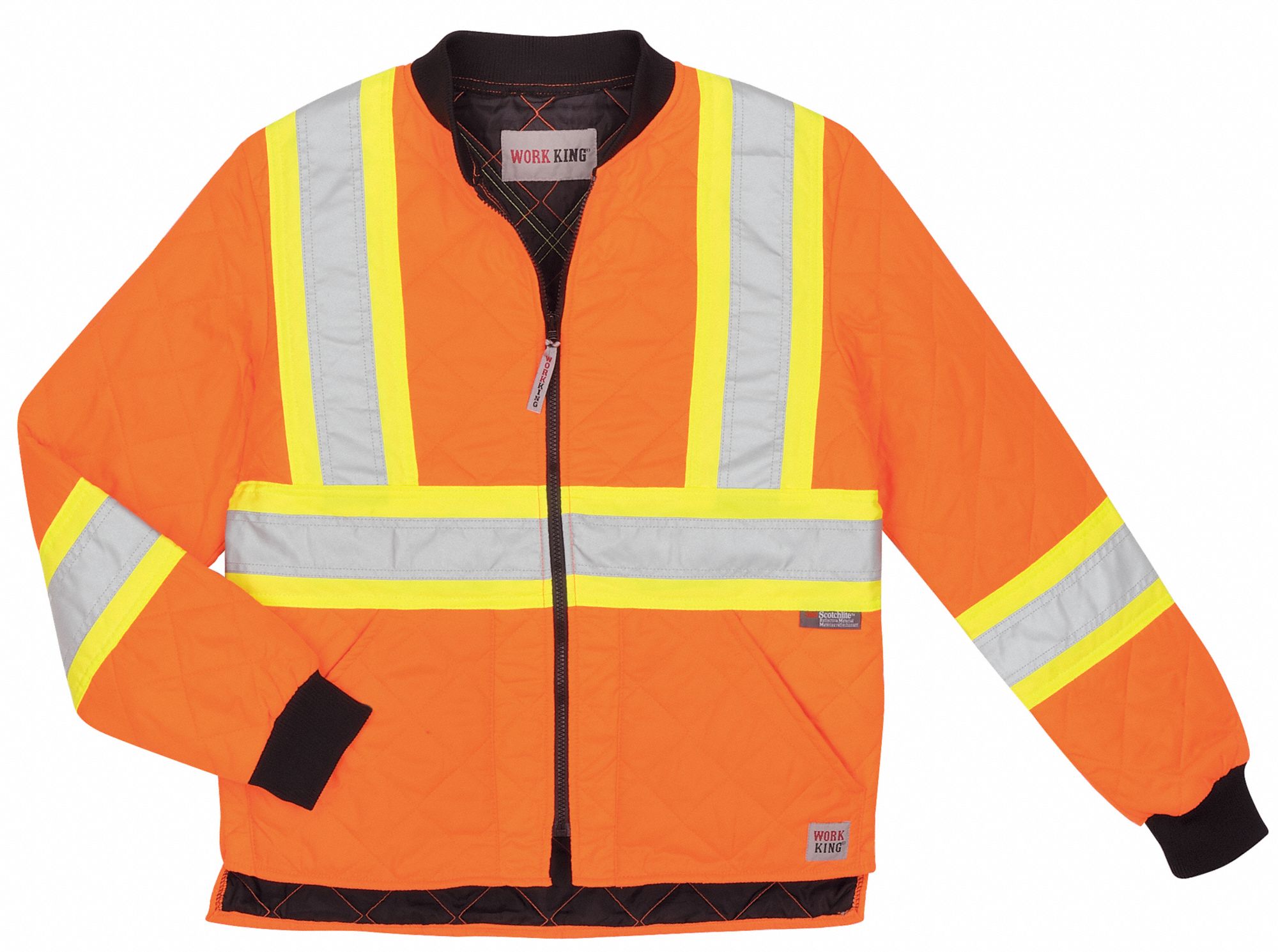 WORK KING High Visibility Jacket, ANSI Class 3, 100 Polyester