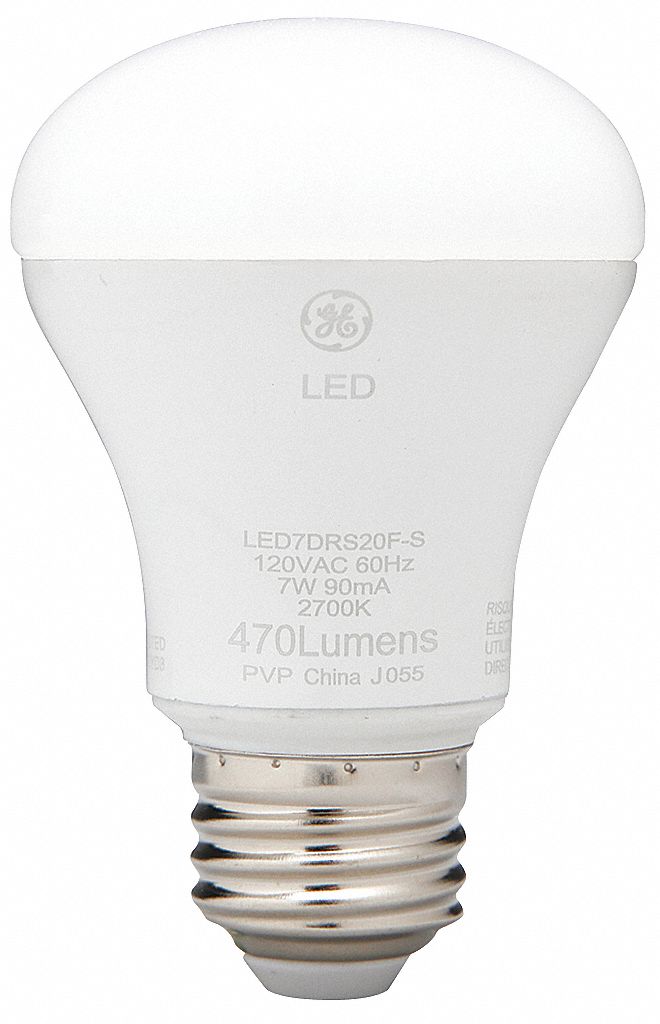 GE CURRENT LED Bulb, R20, Medium Screw (E26), 3000K, 525 lm, 7 W, 120 V