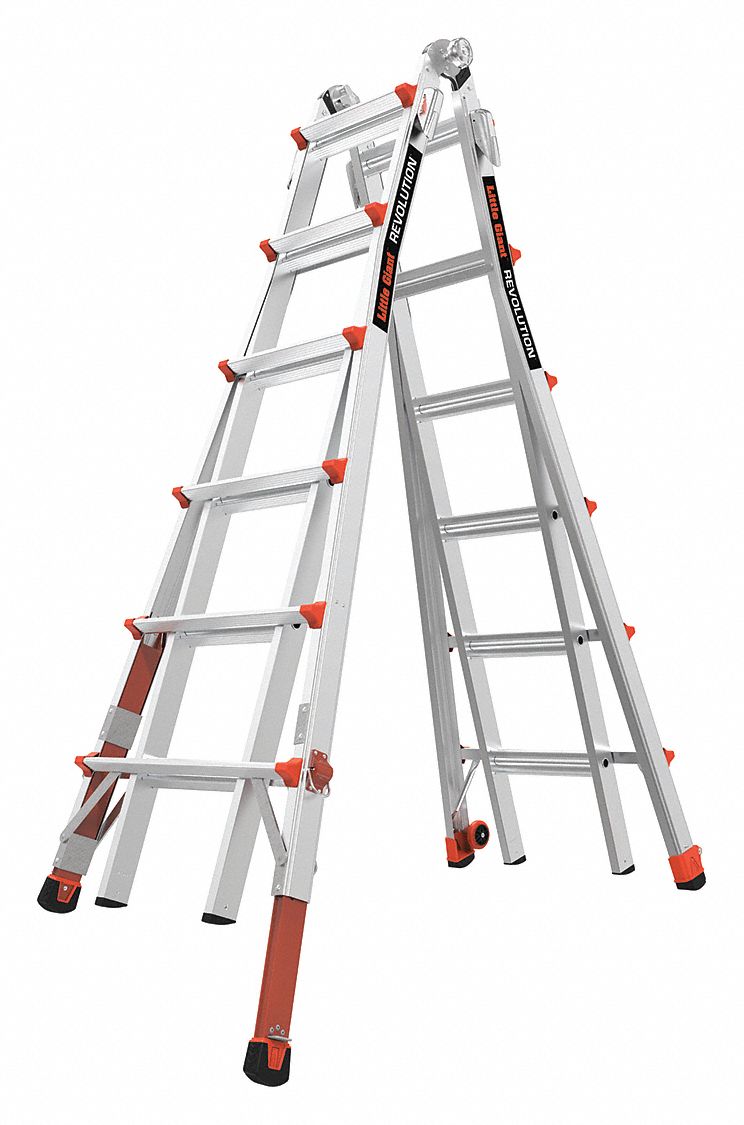 LITTLE GIANT, 23 ft Extended Ladder Ht, 6 to 11 ft, Multipurpose Ladder