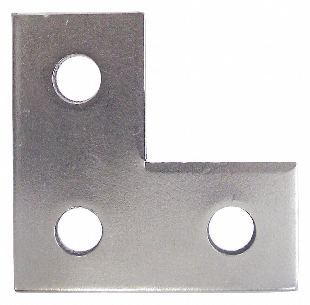 CALBRITE Three Hole Angle Plate, 316 Stainless Steel, Polished Brite