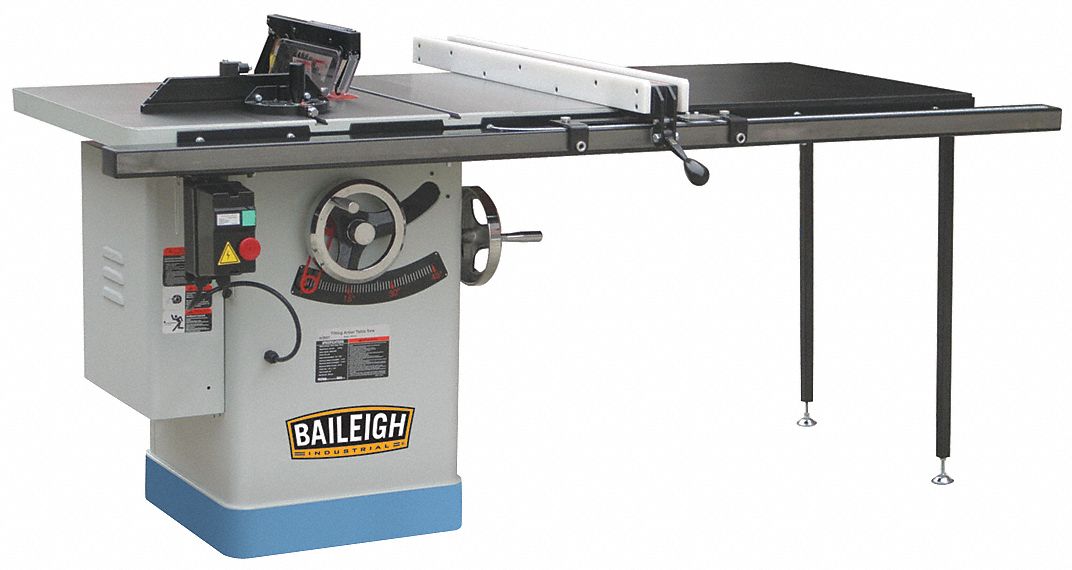 BAILEIGH INDUSTRIAL, 220V AC, 17A, Table Saw 36HZ63TS1040P50