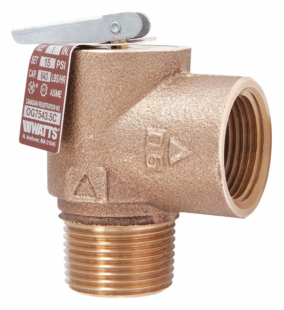 WATTS Bronze Steam Safety Relief Valve, MNPT Inlet Type