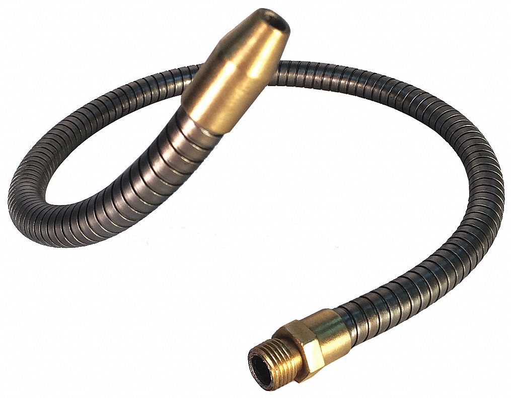 SEALFLEX 21 inL Steel Hose/Brass Fittings Coolant Hose, 1/4 in Pipe Size, Gray 36JG940421M