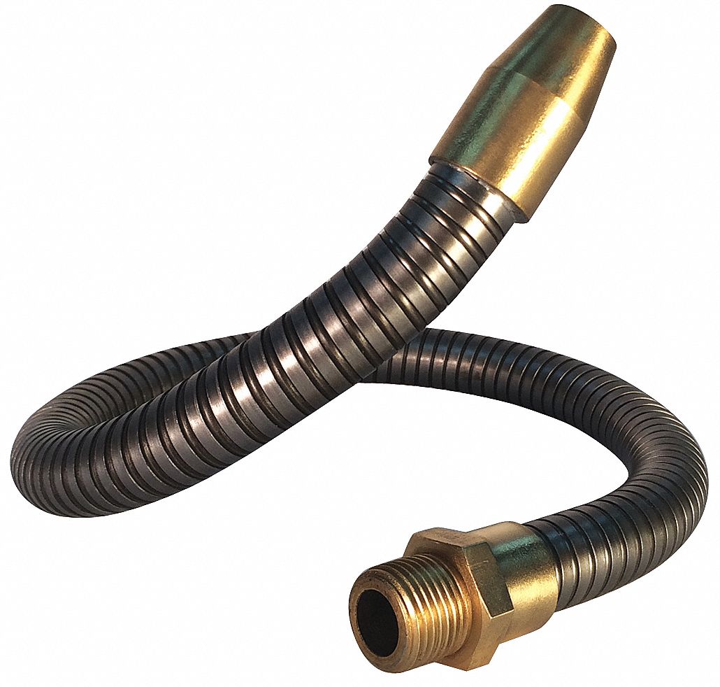 SEALFLEX 30 inL Steel Hose/Brass Fittings Coolant Hose, 1/2 in Pipe