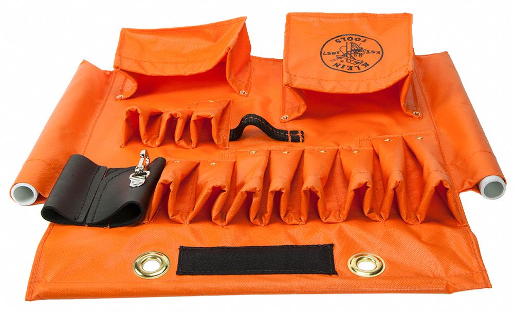 KLEIN TOOLS Tool Apron Vinyl, Lineman, 18 Pockets 36K97051829M