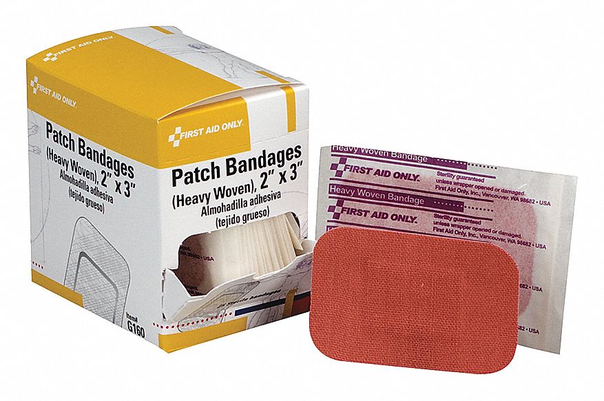 FIRST AID ONLY Fabric Strip Bandages, 3" x 2", Beige 36LF36G160 Grainger