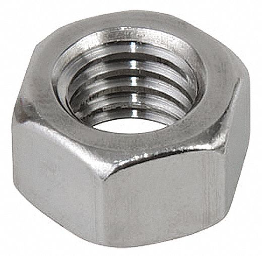 CALBRITE Hex Nut, Hex Nut, Stainless Steel, 316, Plain, 3/8"16 Dia