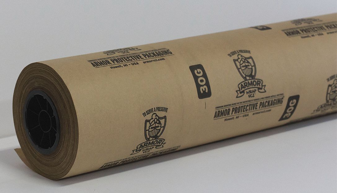 ARMOR WRAP VCI Paper. 30 lb. Basis Weight. 600 ft. Length. 24 Width. Natural Kraft Color
