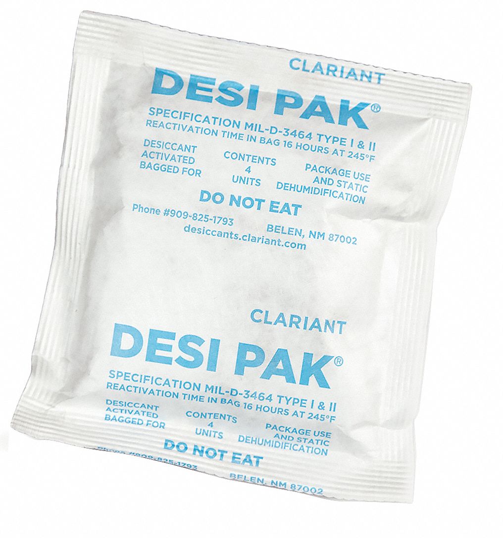 ARMOR SHIELD Desiccant, Tyvek® Bags, Width 5 in, Length 5 1/2 in, Area