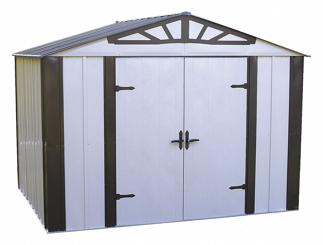 Outdoor Storage Shed,77 cu. ft.,Sand Grainger