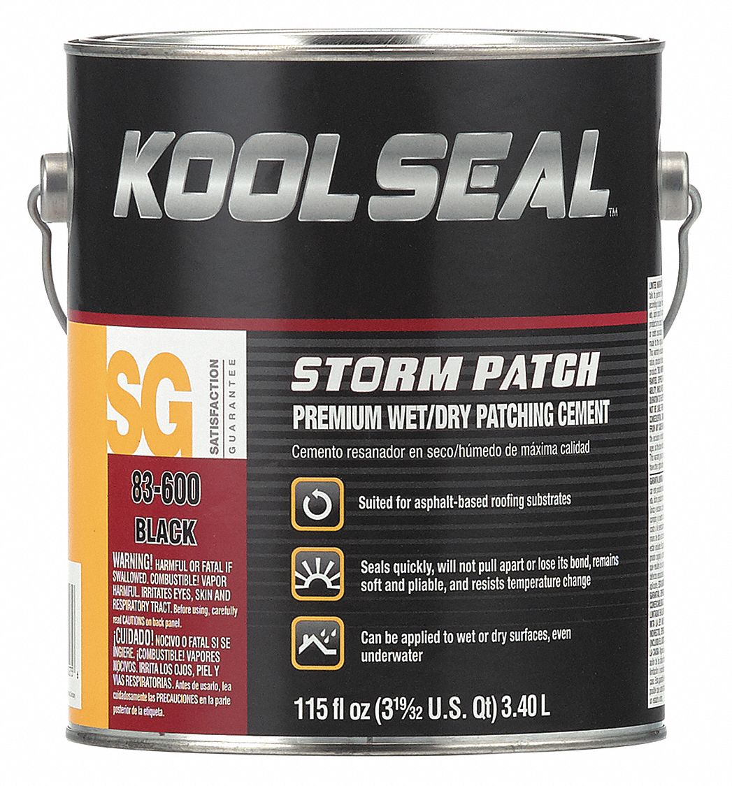 KOOL SEAL Roof Repair, 1 gal, Black 36MV71KS008360016 Grainger