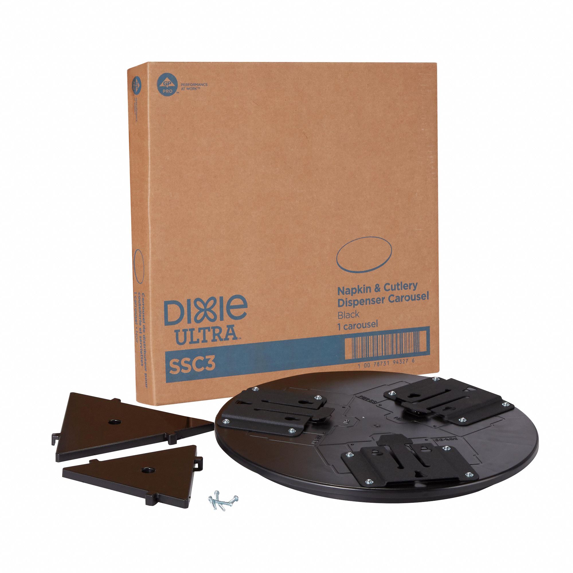 DIXIE Cutlery Dispenser Carousel Stand/Countertop, Holds 360 pcs