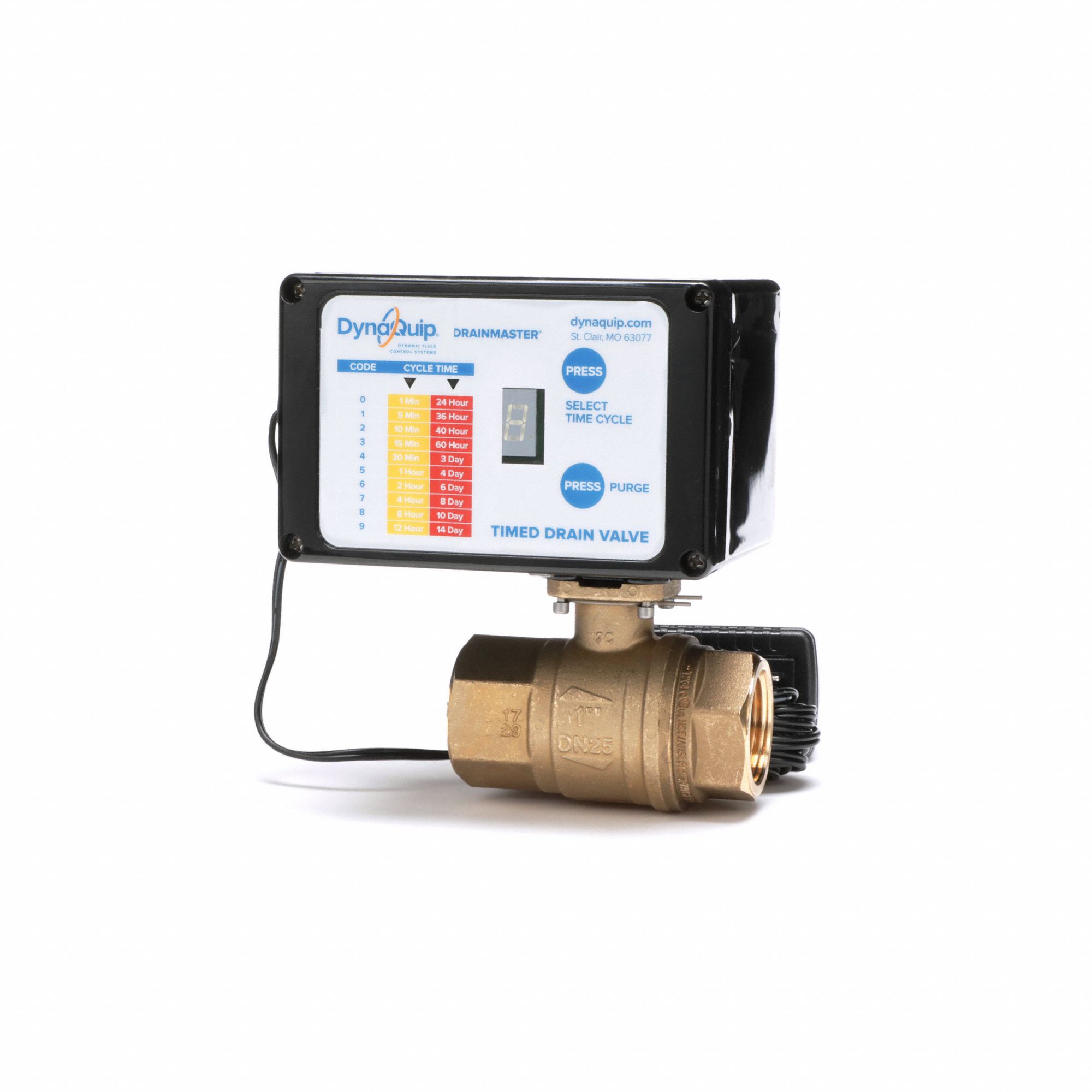 DYNAQUIP CONTROLS, 1/2 in NPT Pipe, 1/2 in Drain, Timed Electric Auto