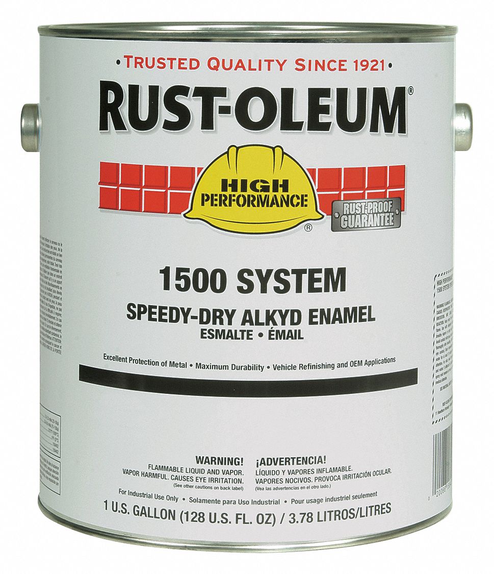 RUSTOLEUM Gloss Speed Dry Enamel, Oil Base, Caterpillar Yellow, 1 gal