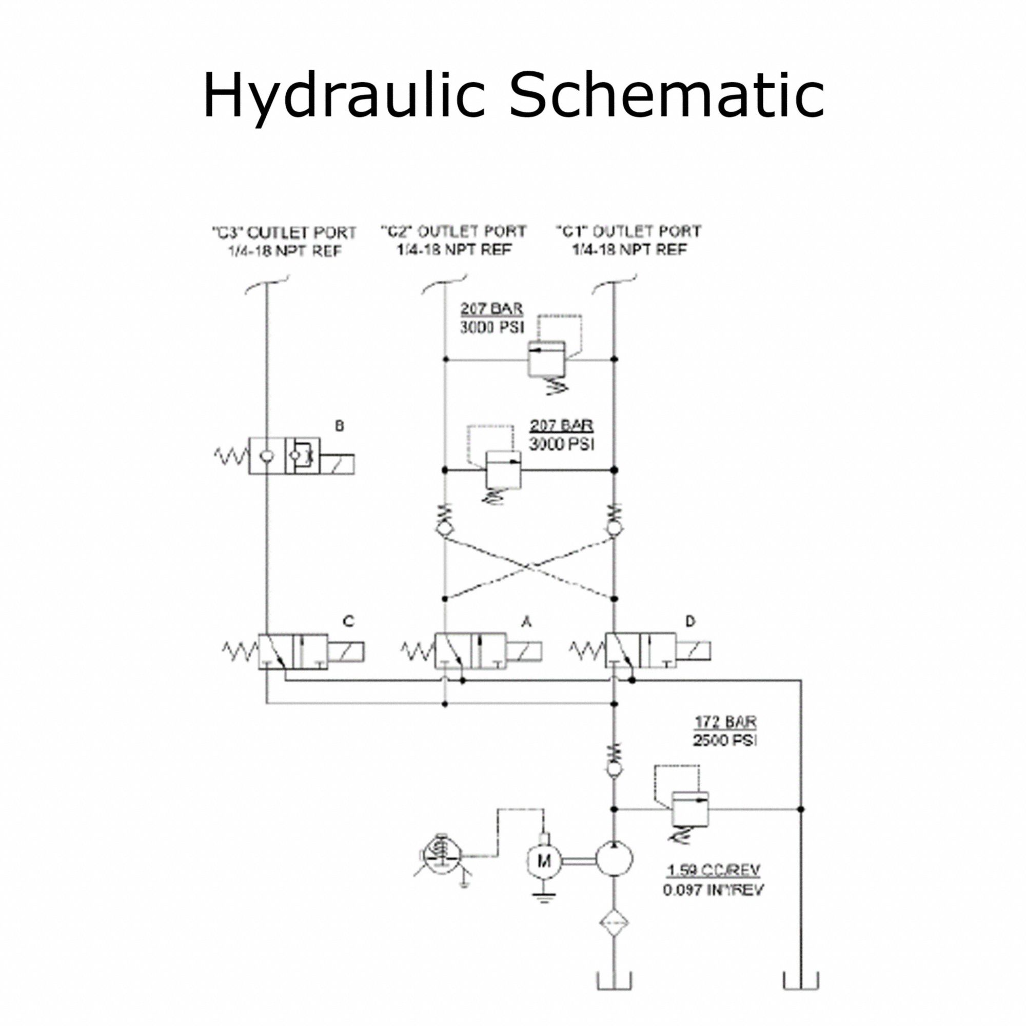 MONARCH Hydraulic Power Unit, 2.1 hp HP, 12V DC, 3,000 psi Max