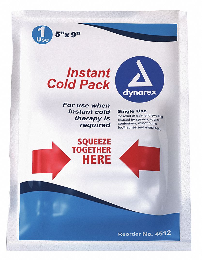 DYNAREX, Disposable, White, Instant Cold Pack 36PV274512 Grainger