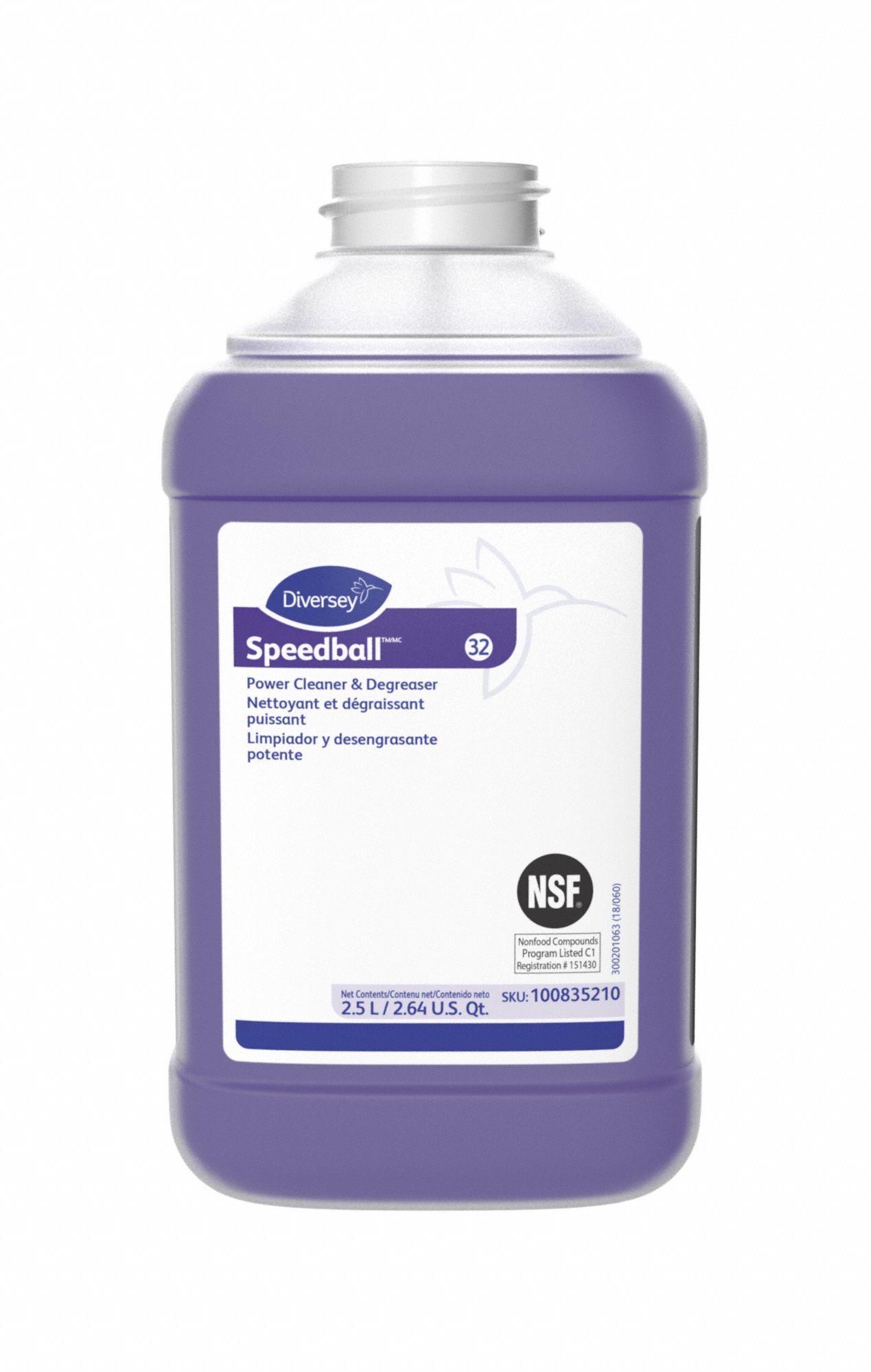 DIVERSEY, Speedball, 32, NonButyl Cleaner Degreaser Concentrate