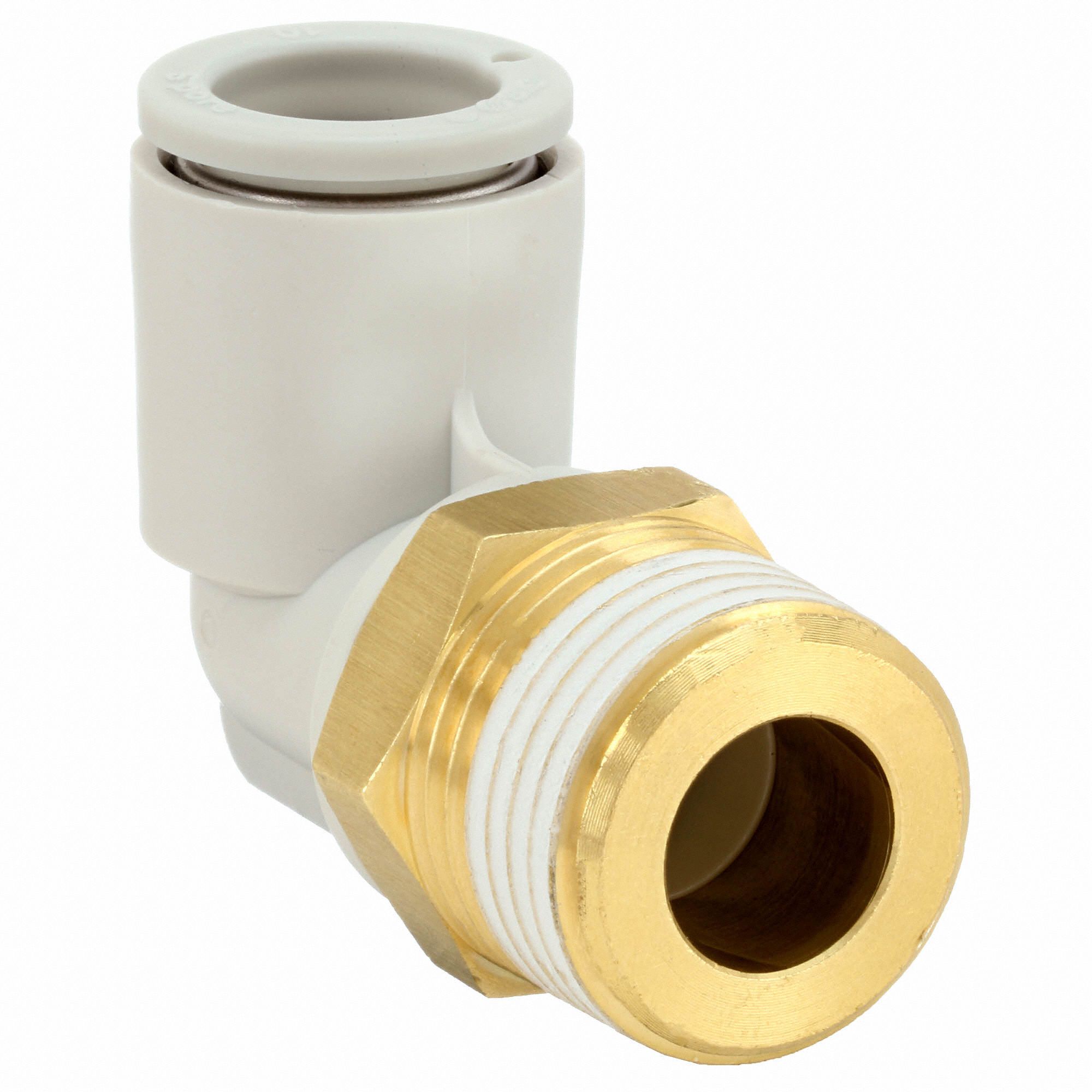 SMC 10mm Plastic Union Elbow, 90 Degrees, White/Gray 36W631KQ2L10