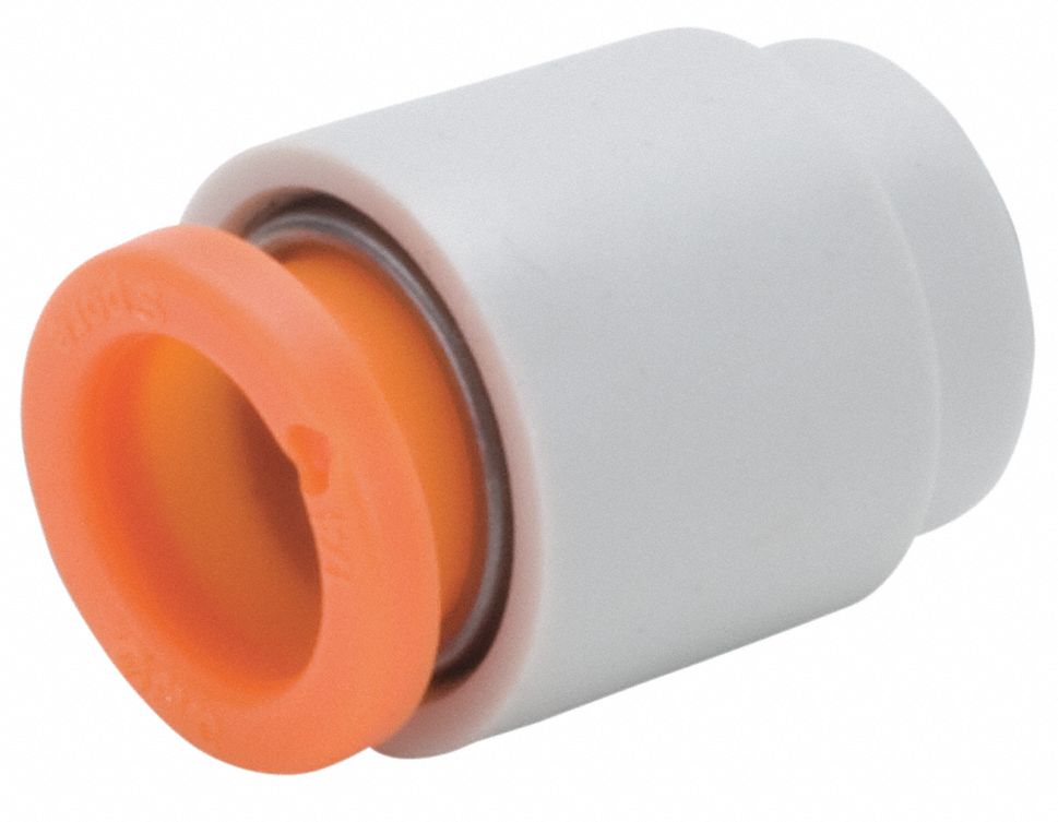 SMC 6mm Plastic Tube Cap, White/Gray 36W947KQ2C0600A Grainger