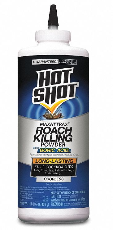 HOT SHOT Roach Killer, Powder, 1 lb., Indoor Only, DEET-Free DEET
