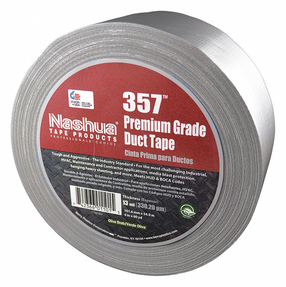 NASHUA Duct Tape Grade Premium, Number of Adhesive Sides 1, Duct Tape