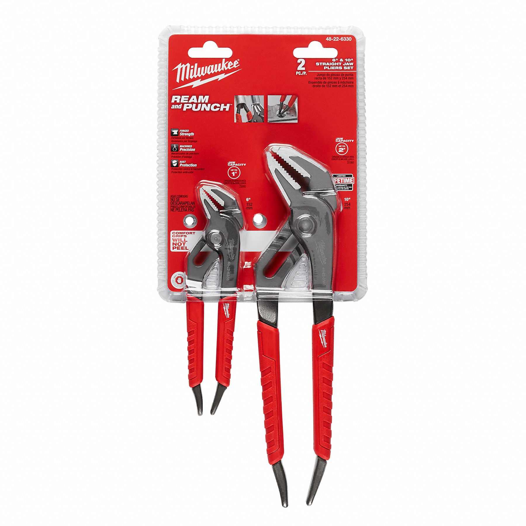 MILWAUKEE Tongue and Groove Plier Set Flat, Self Adjusting, 2 in_1 in