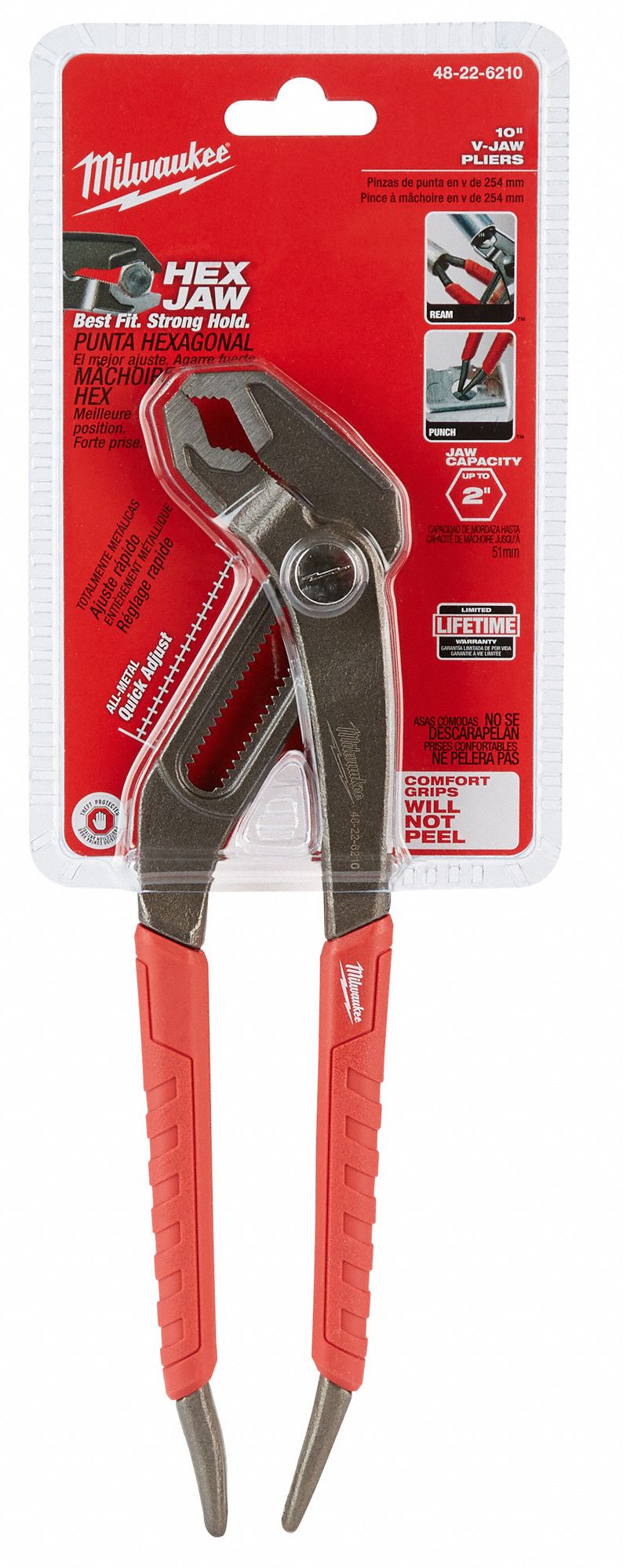 MILWAUKEE VJaw Quick Adjust Tongue and Groove Pliers, Comfort Grip Handle 36XE1048226210