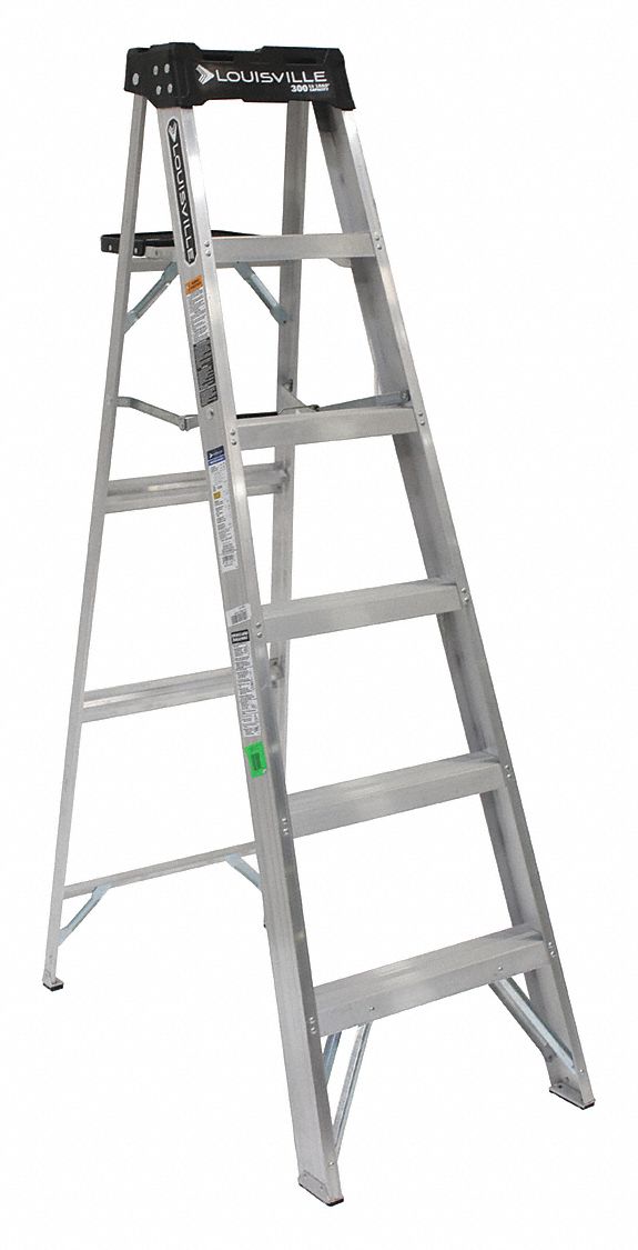 LOUISVILLE LADDER, 6 ft Ladder Size, Aluminum, Stepladder 36Y391
