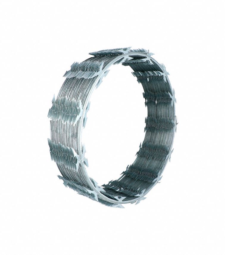 SURTEK Concertina galvanizada 4 puntos Calibre 13 Rollo de 26.24 pies