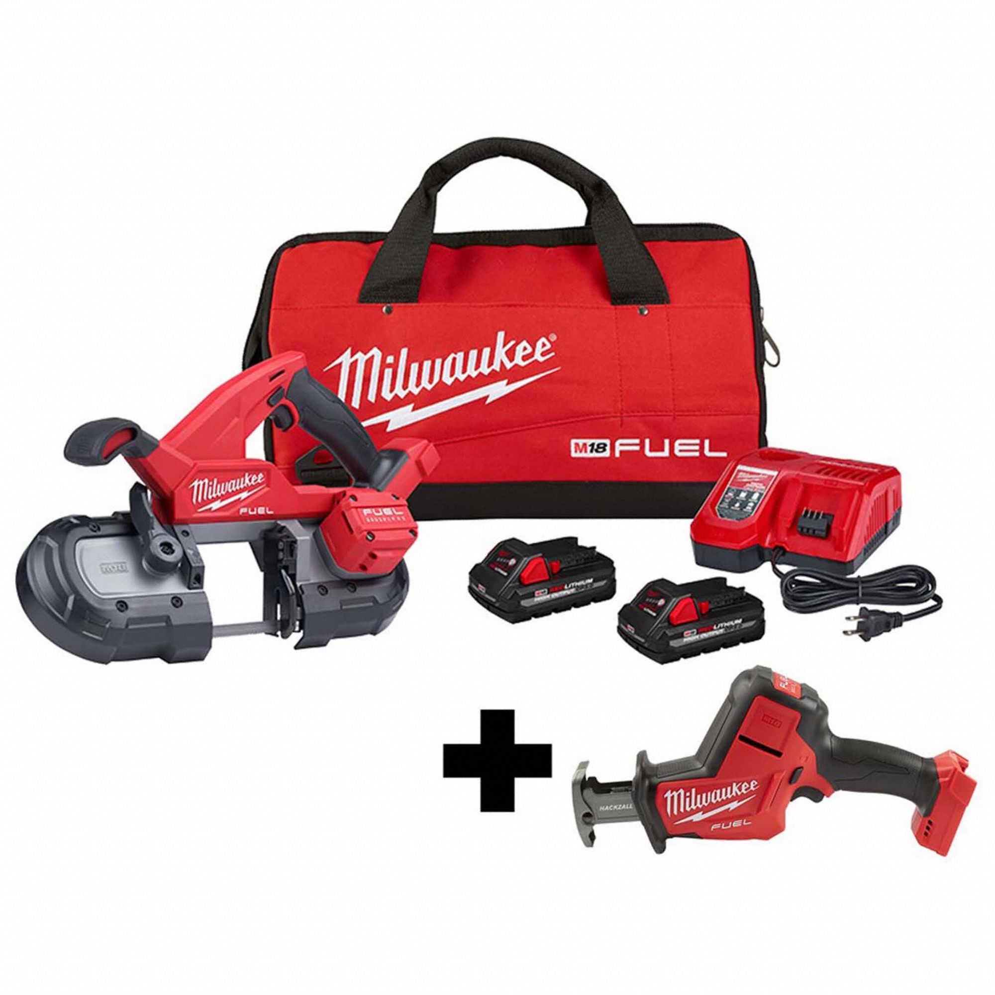 MILWAUKEE, 18 V Volt, 2 Tools, Band Saw Kit 384NT9282922, 271920