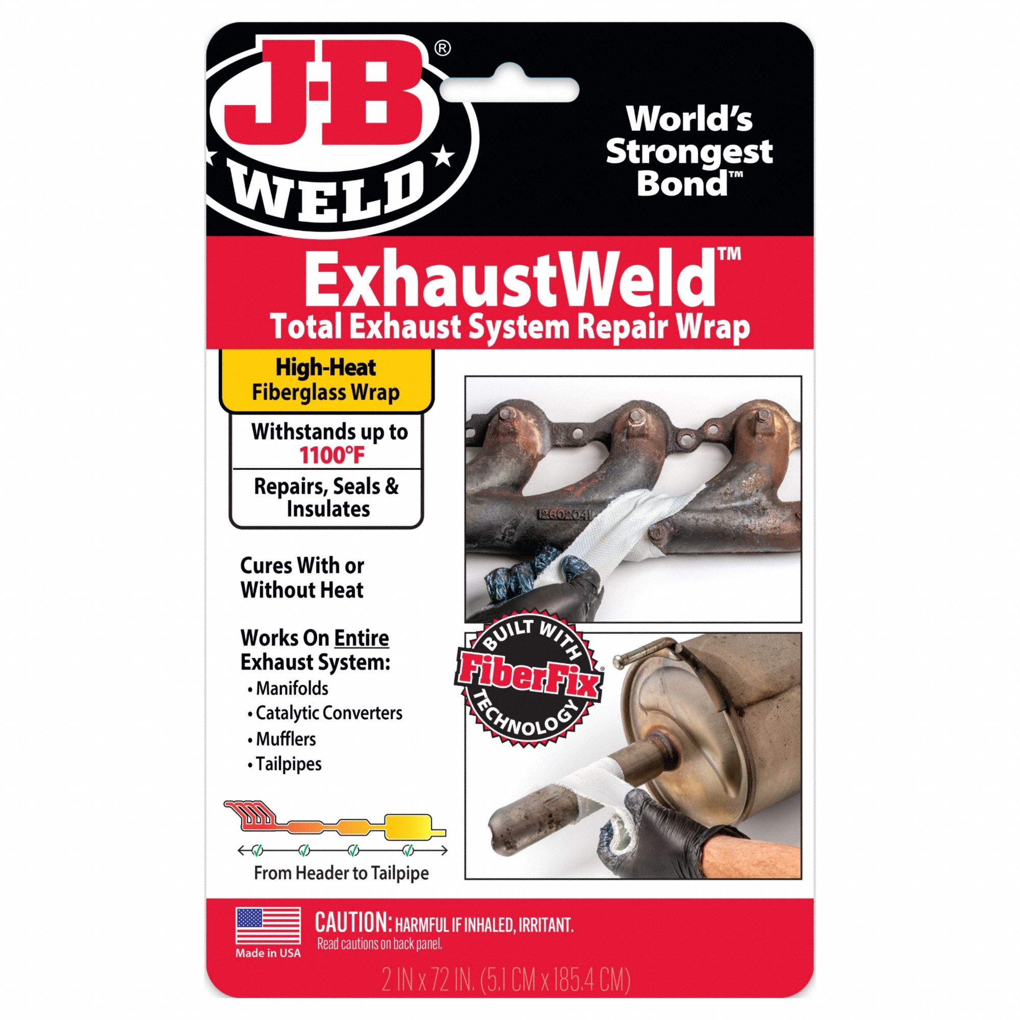 JB WELD, Fiberglass, 2 in W x 72 in L Wrap Size, Pipe Repair Wrap