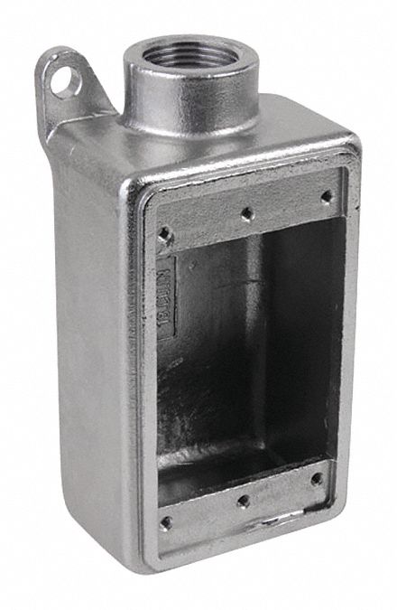 CALBRITE Weatherproof Electrical Box, 1Gang, 1Inlet, Stainless Steel