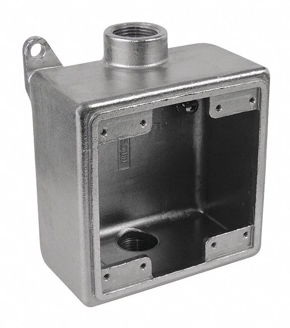 CALBRITE, 2 Gangs, 3/4 in Hub Size, Weatherproof Electrical Box