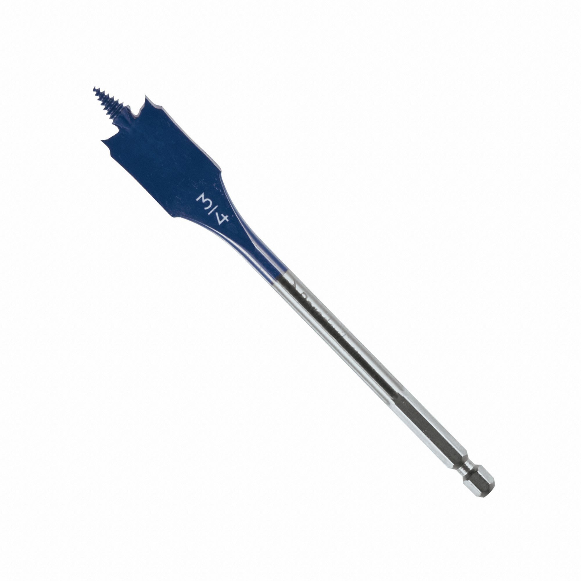 BOSCH Spade Drill Bit 1 in Drill Bit Size, 6 in Overall Lg, Painted, 1/4 in Shank Hex Size